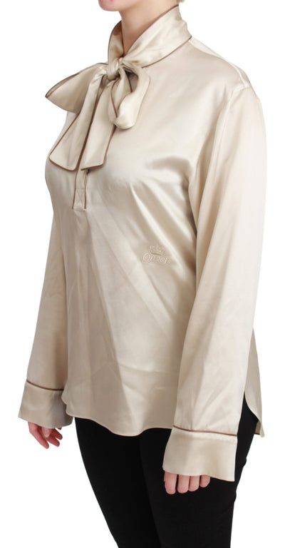 Beige Sleeve Top Queen Silk Satin Blouse