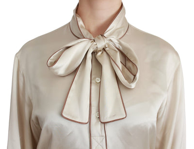 Beige Sleeve Top Queen Silk Satin Blouse