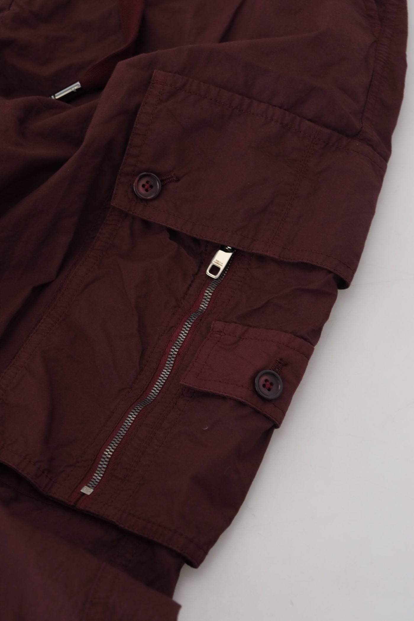 Bordeaux Cotton Cargo Jogger Sweatpants Pants