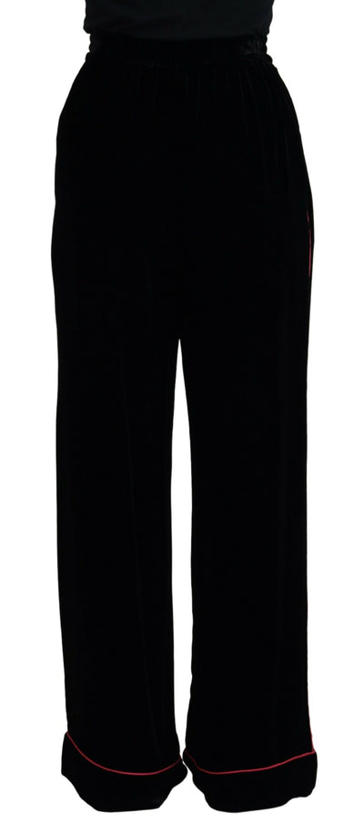 Black Velvet High Waist Trousers Pants