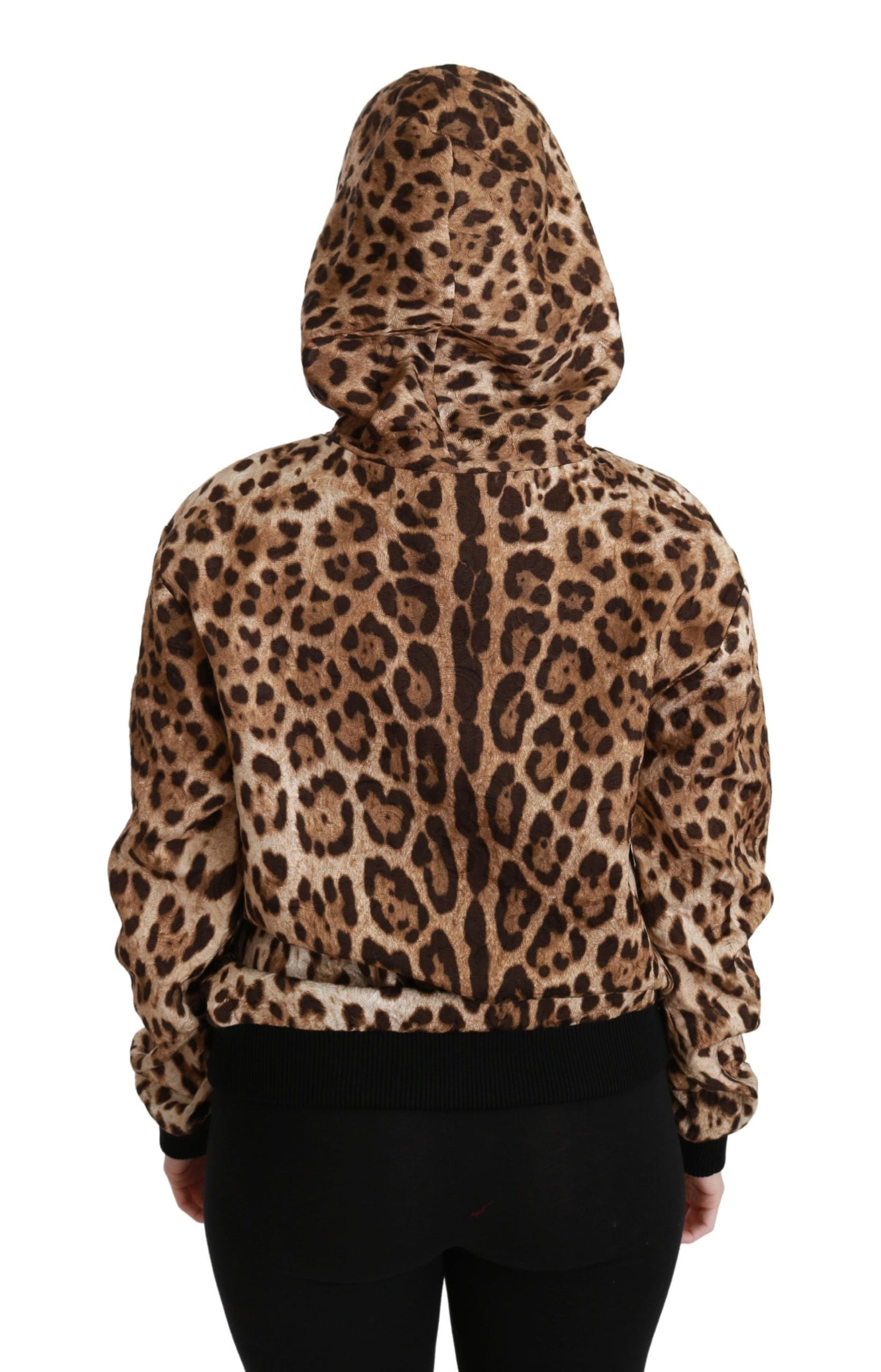 Brown Hooded Studded Ayers Leopard Sweater