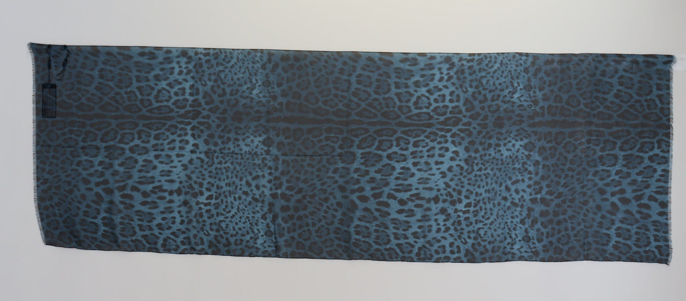 Blue Leopard Scarf Neck Warm Shawl Scarf