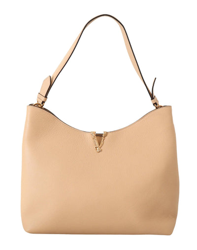 Nude Calf Leather Hobo Shoulder & Handbag