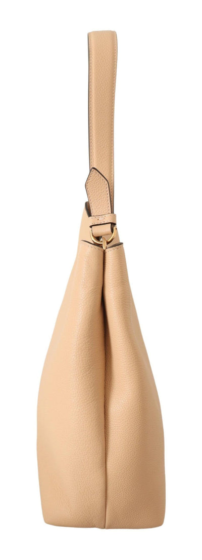 Nude Calf Leather Hobo Shoulder & Handbag