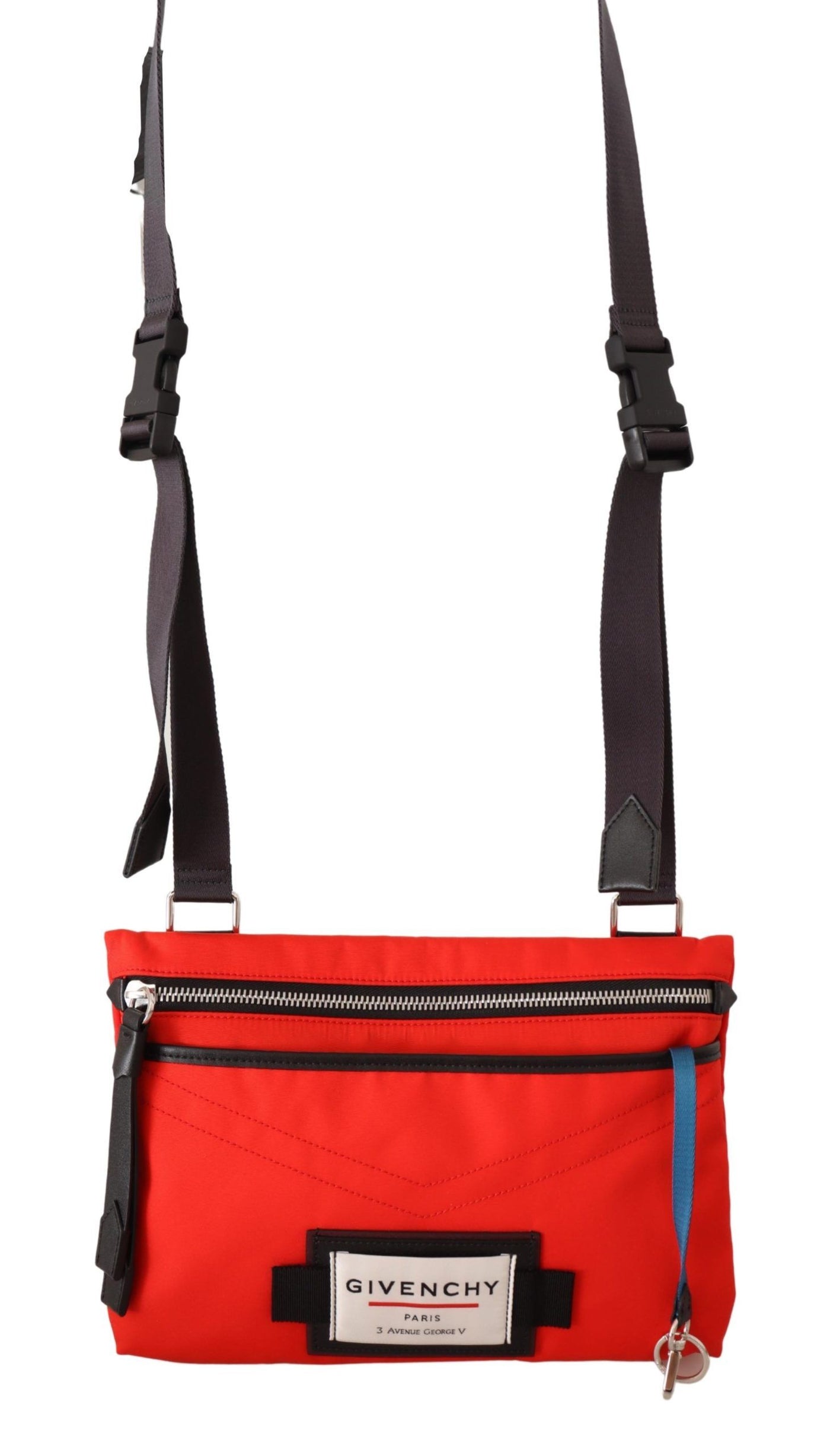 Red Polyamide Downtown Flat Crossbody Bag