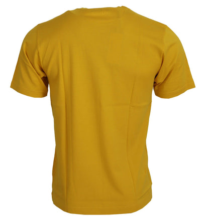 Yellow Dark Cotton Short Sleeve T-shirt