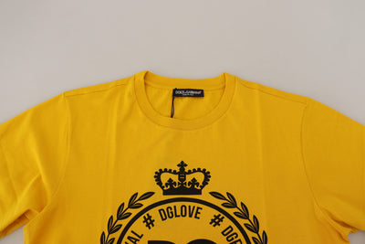 Yellow Dark Cotton Short Sleeve T-shirt