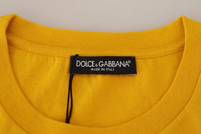 Yellow Dark Cotton Short Sleeve T-shirt