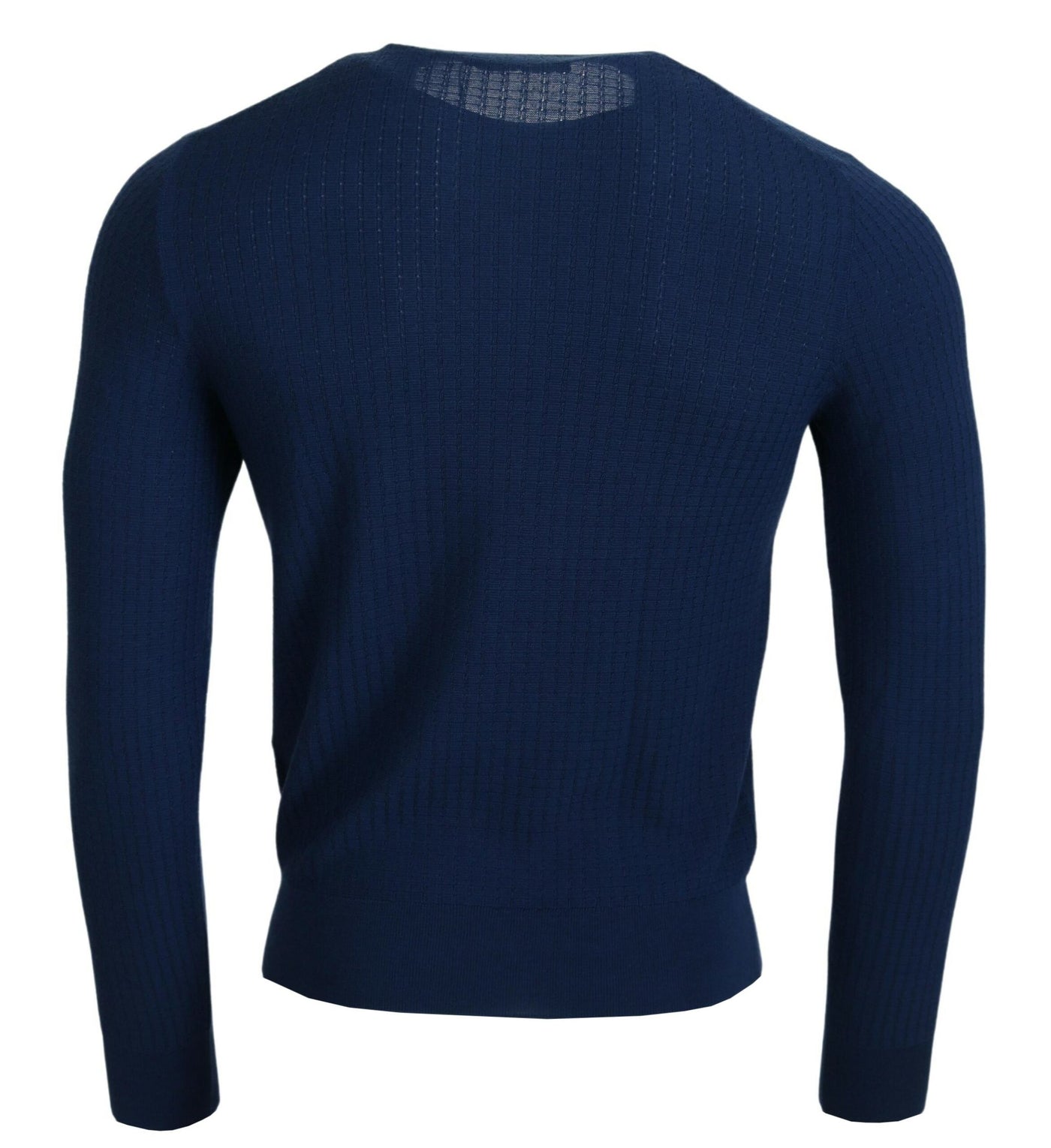 Blue Cashmere Roundneck Pullover Sweater