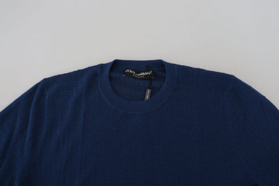 Blue Cashmere Roundneck Pullover Sweater