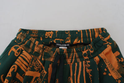 Multicolor Logo Print Silk Cargo Jogger Pants