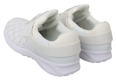 White Polyester Casual Sneakers Shoes