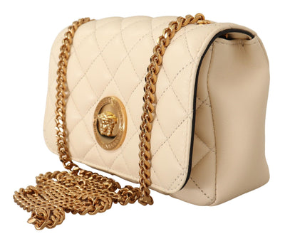 White Nappa Leather Medusa Small Crossbody Bag