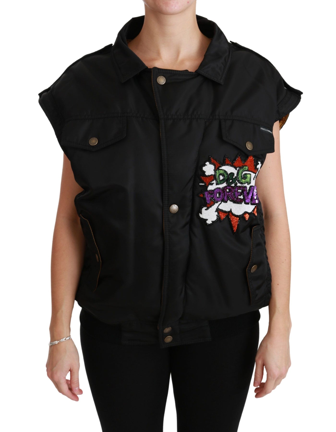 Black Queen Crown Sequined Bomber Jacket