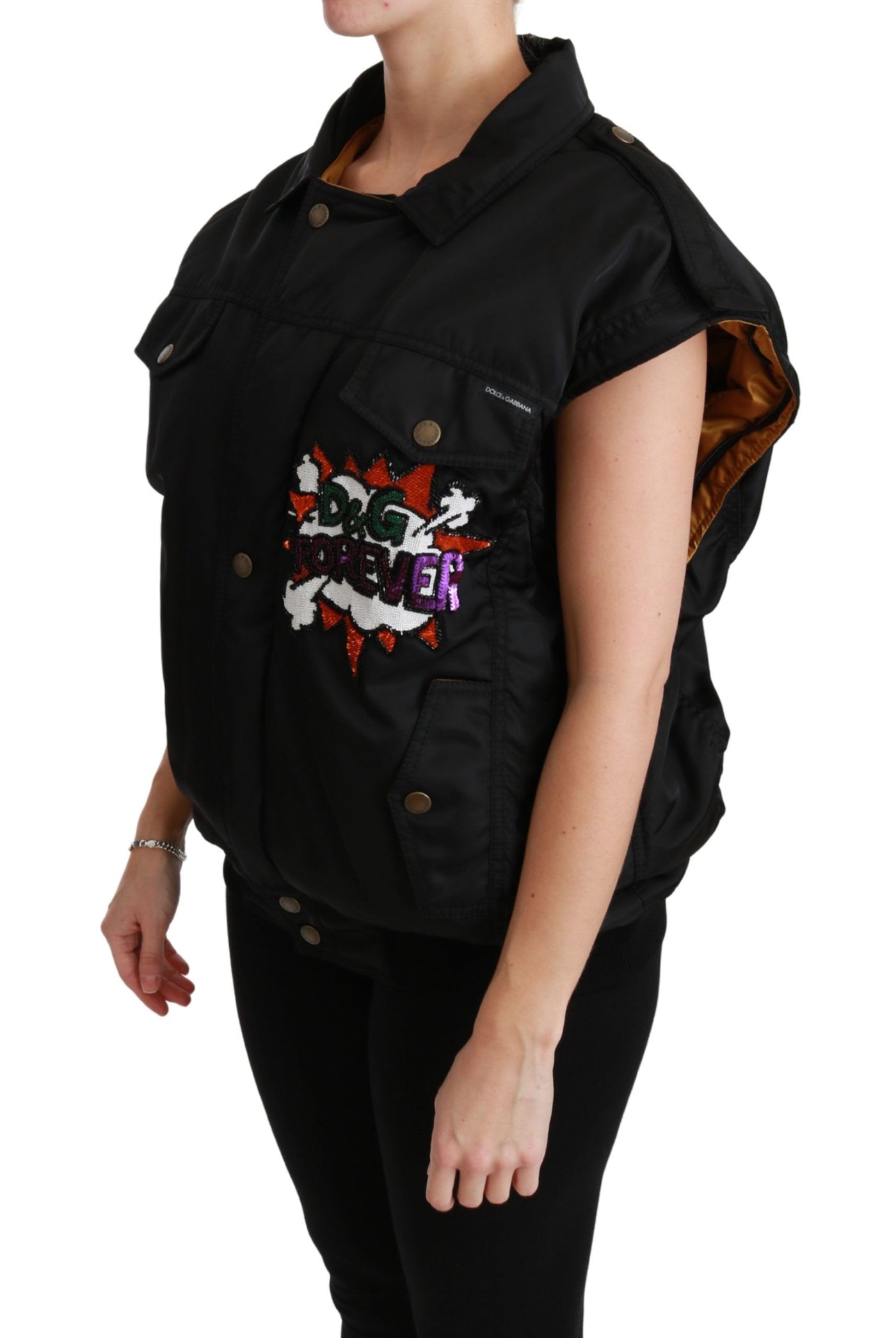 Black Queen Crown Sequined Bomber Jacket