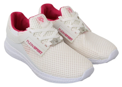 White Pink Polyester Becky Sneakers Shoes