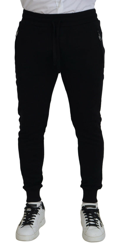 Black Cotton Drawstring Jogger Sweatpant Pants