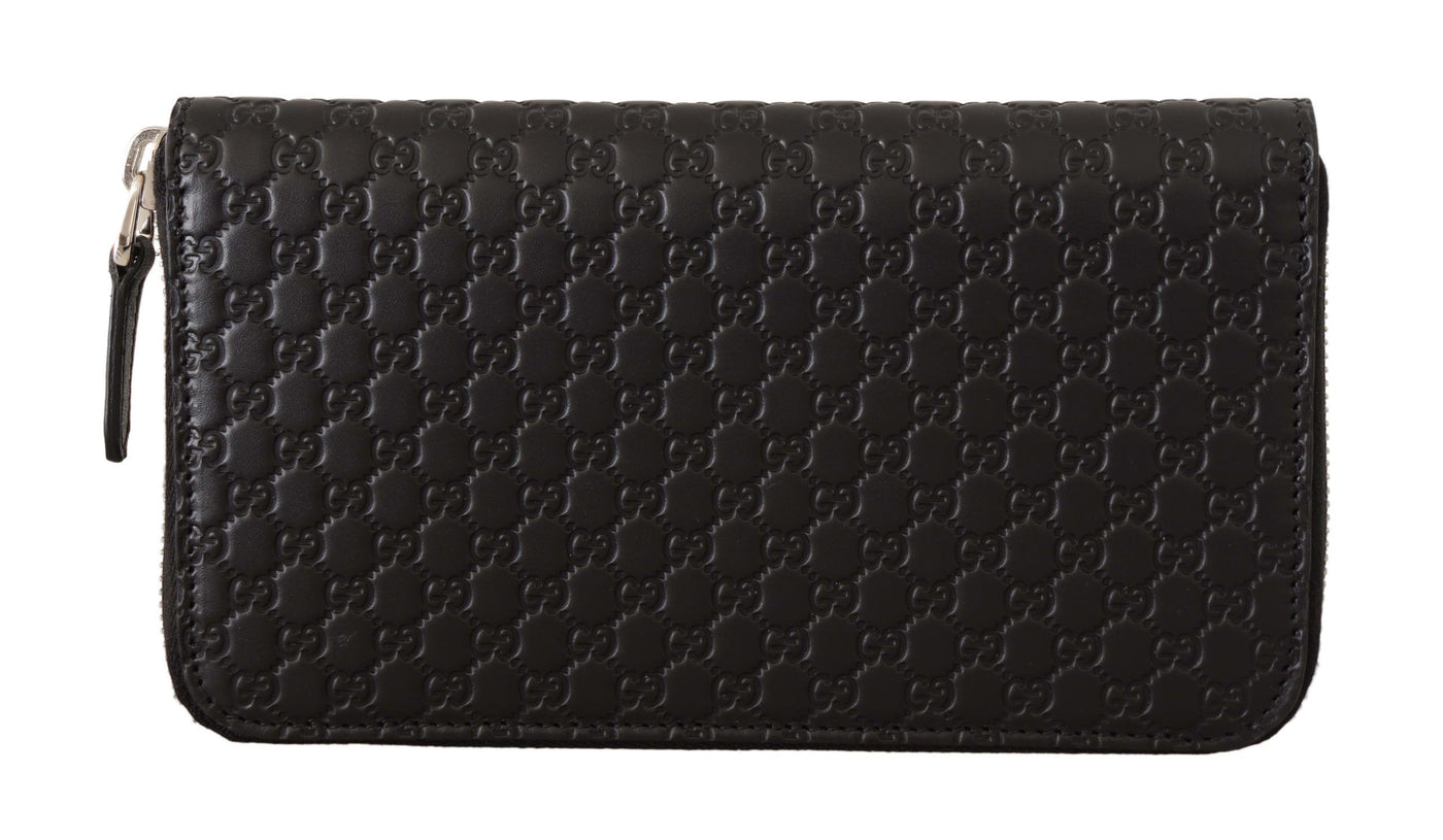 Black Wallet Microguccissima Leather Zipper wallet