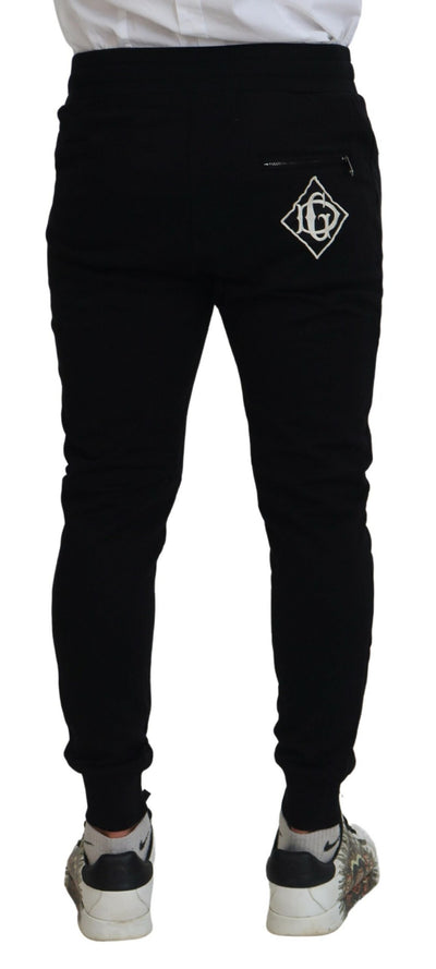 Black Cotton Drawstring Jogger Sweatpant Pants