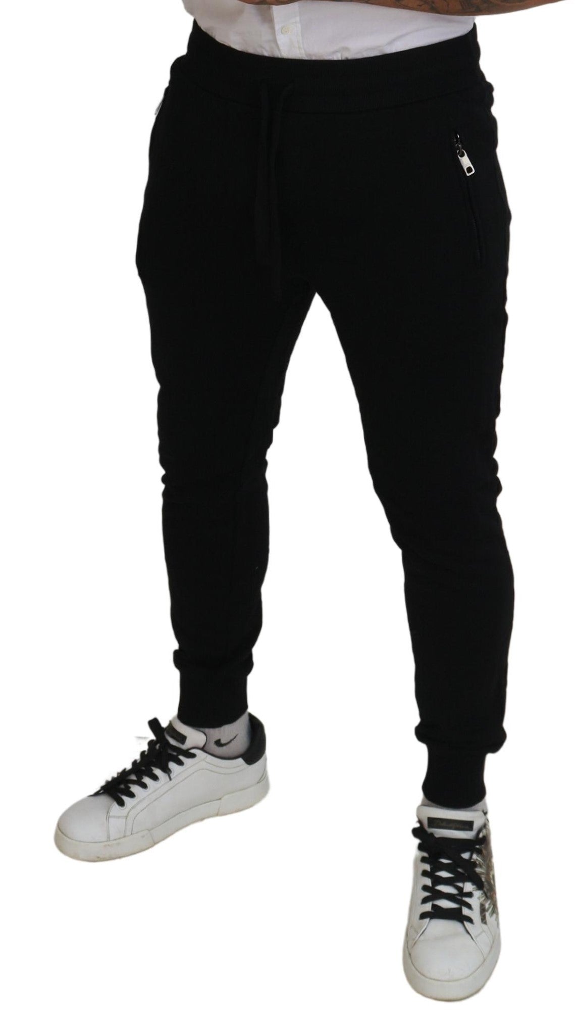 Black Cotton Drawstring Jogger Sweatpant Pants