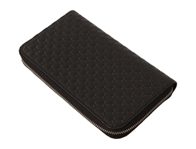 Black Wallet Microguccissima Leather Zipper wallet