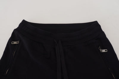 Black Cotton Drawstring Jogger Sweatpant Pants