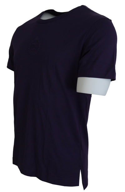 Purple Cotton Logo Short Sleeves T-shirt