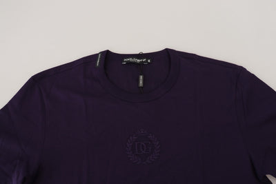 Purple Cotton Logo Short Sleeves T-shirt