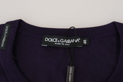 Purple Cotton Logo Short Sleeves T-shirt