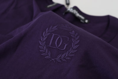 Purple Cotton Logo Short Sleeves T-shirt