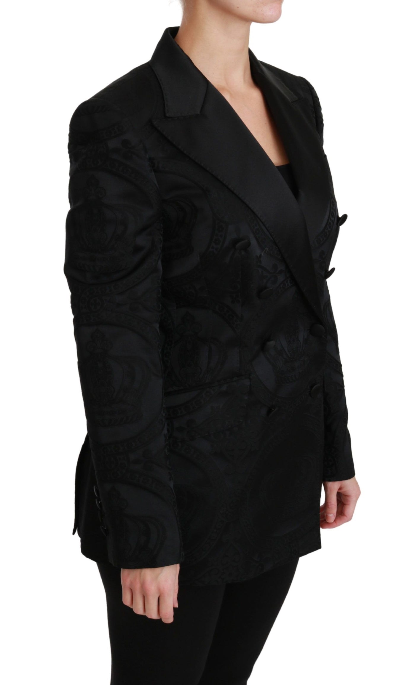 Black Crown Double Breasted Coat Jacket