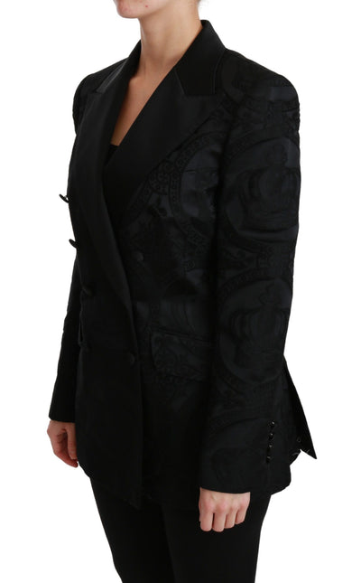 Black Crown Double Breasted Coat Jacket