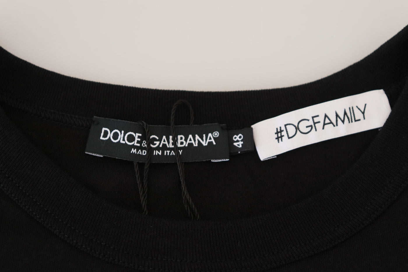 Black #DGFAMILY Cotton Short Sleeve T-shirt