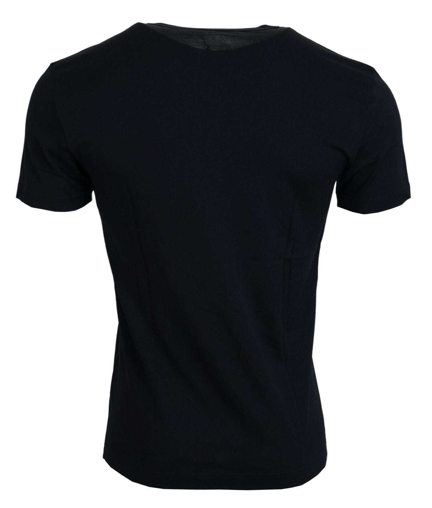 Dark Blue Feather Cotton Short Sleeve T-shirt