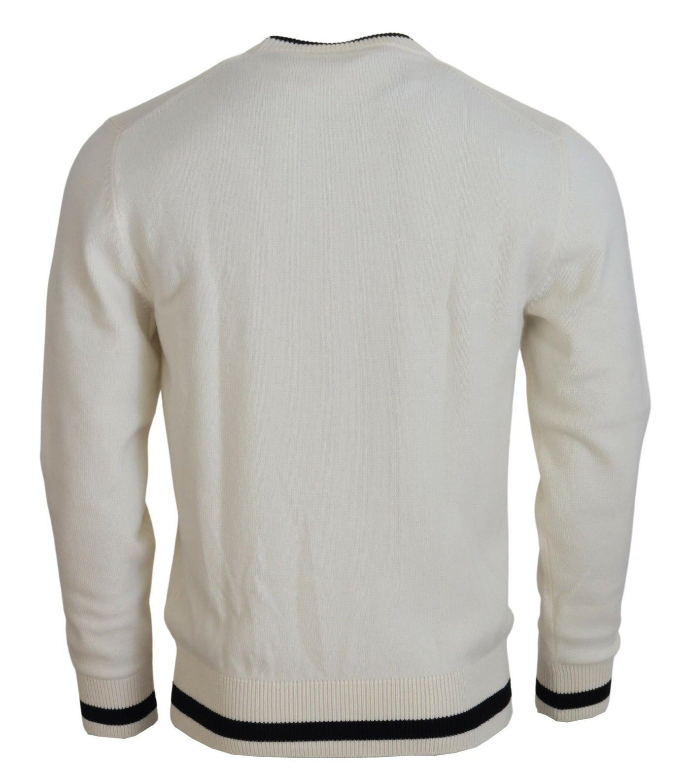 White Henry VIII Cashmere Pullover Sweater