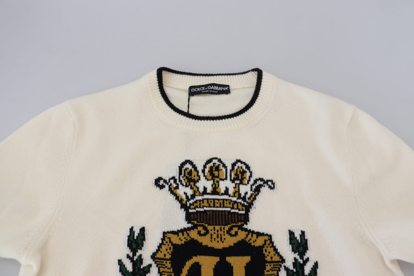 White Henry VIII Cashmere Pullover Sweater