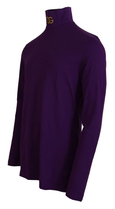 Purple Cotton Turtle Neck Pullover Sweater