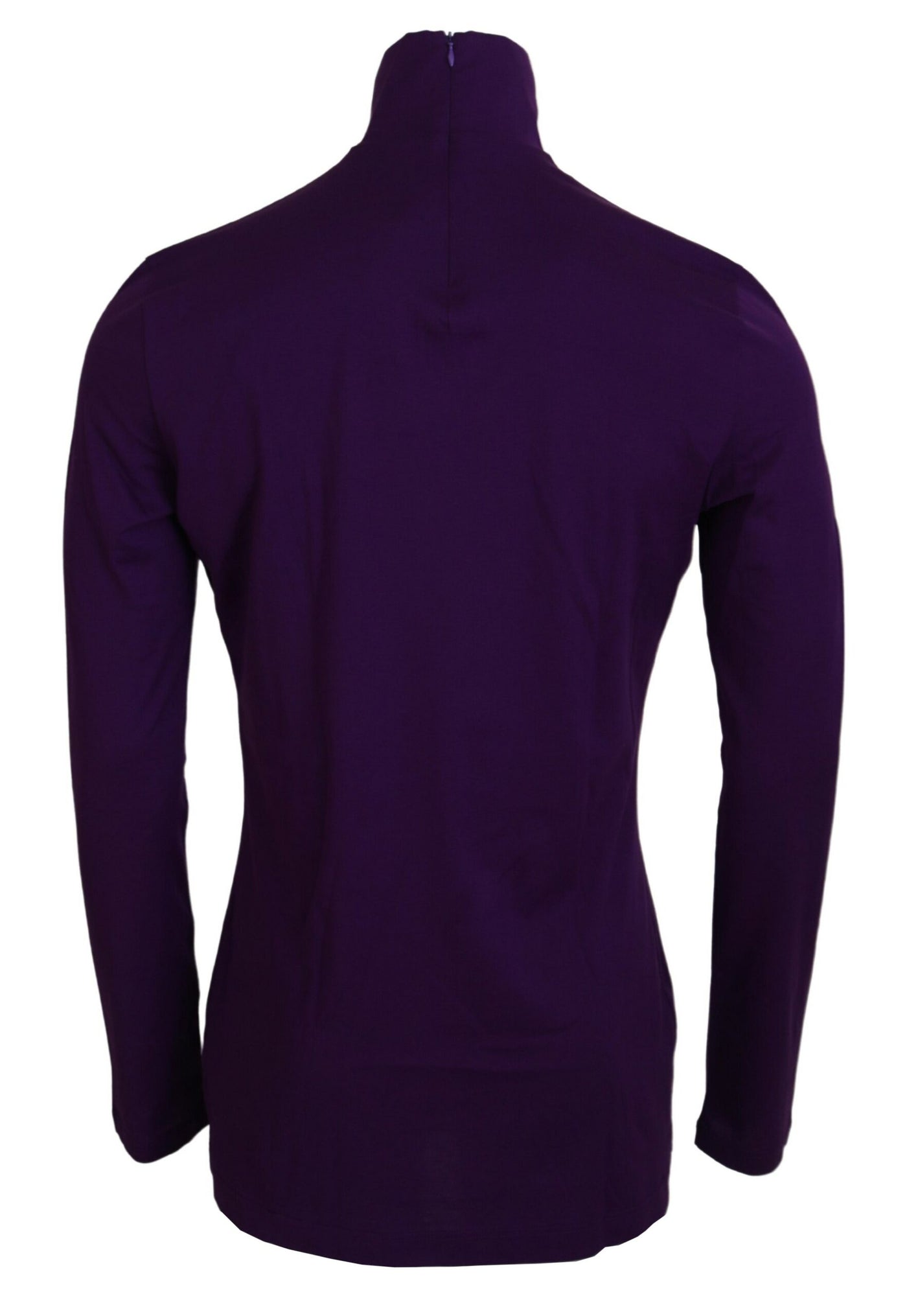 Purple Cotton Turtle Neck Pullover Sweater