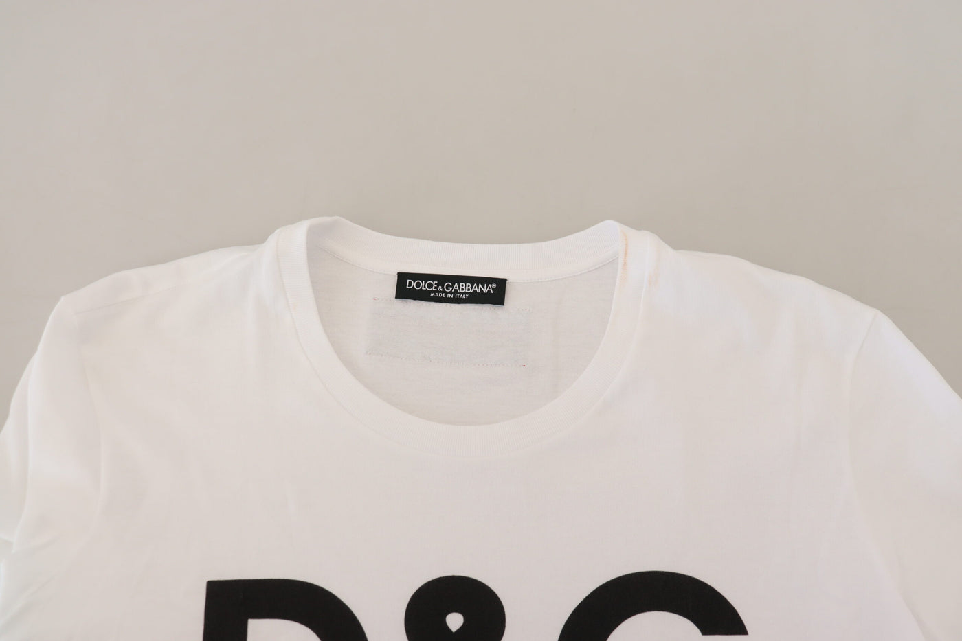 White DG Logo Printed Short Sleeves Top