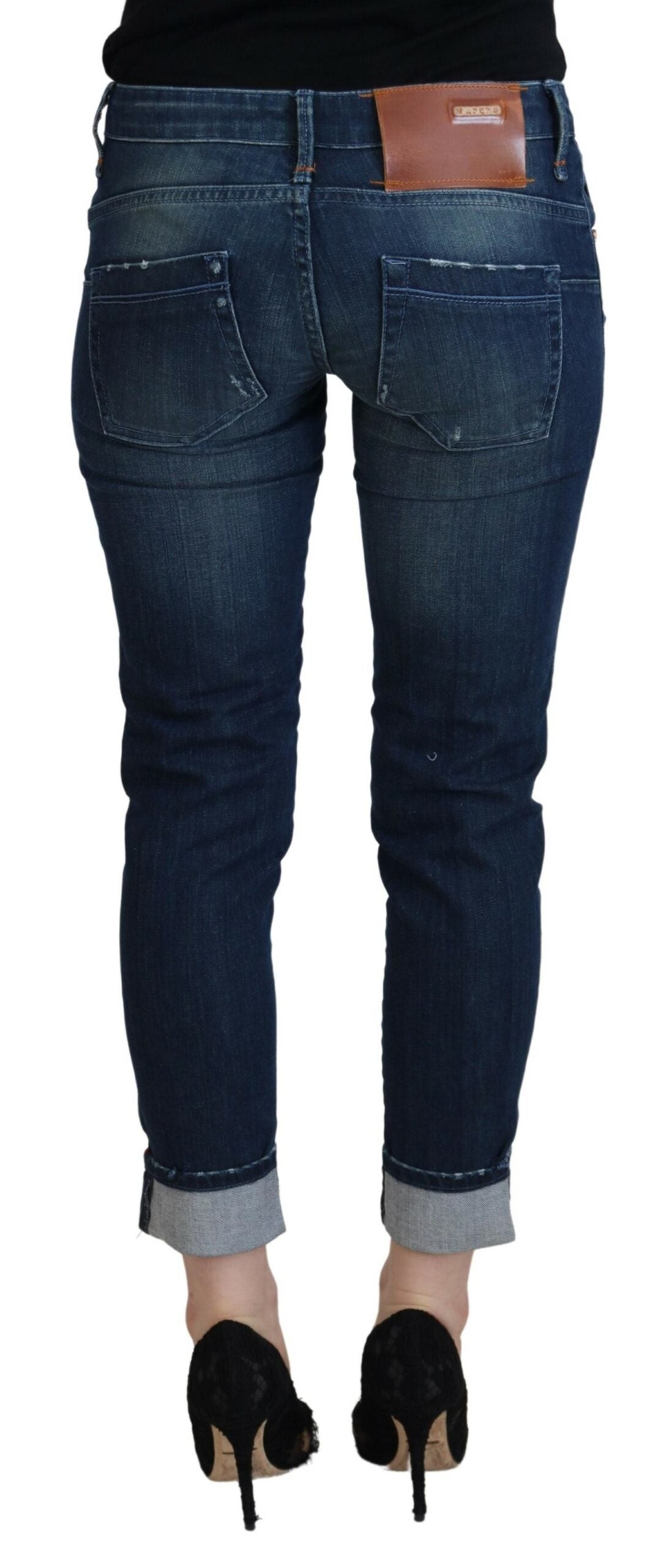 Blue Cotton Slim Fit Women Casual Denim Jeans