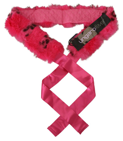 Fuchsia Fur Shearling Wrap Shawl Foulard Scarf