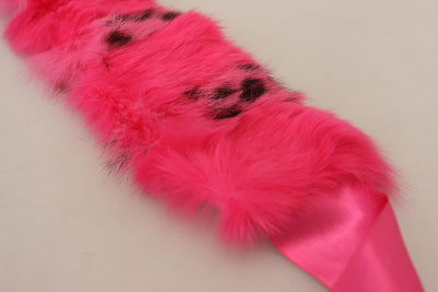 Fuchsia Fur Shearling Wrap Shawl Foulard Scarf