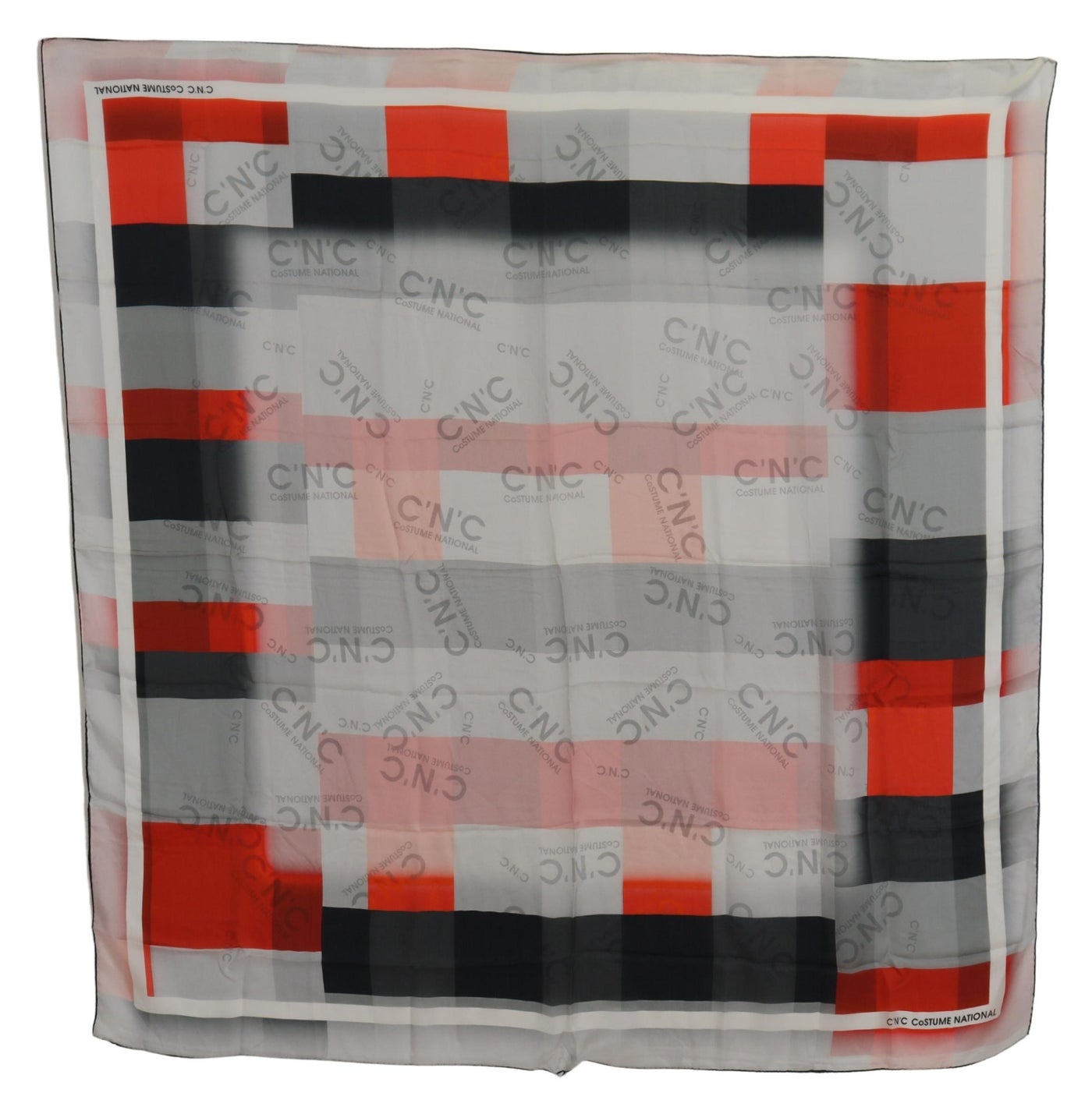 Gray Red Shawl Foulard Wrap Scarf