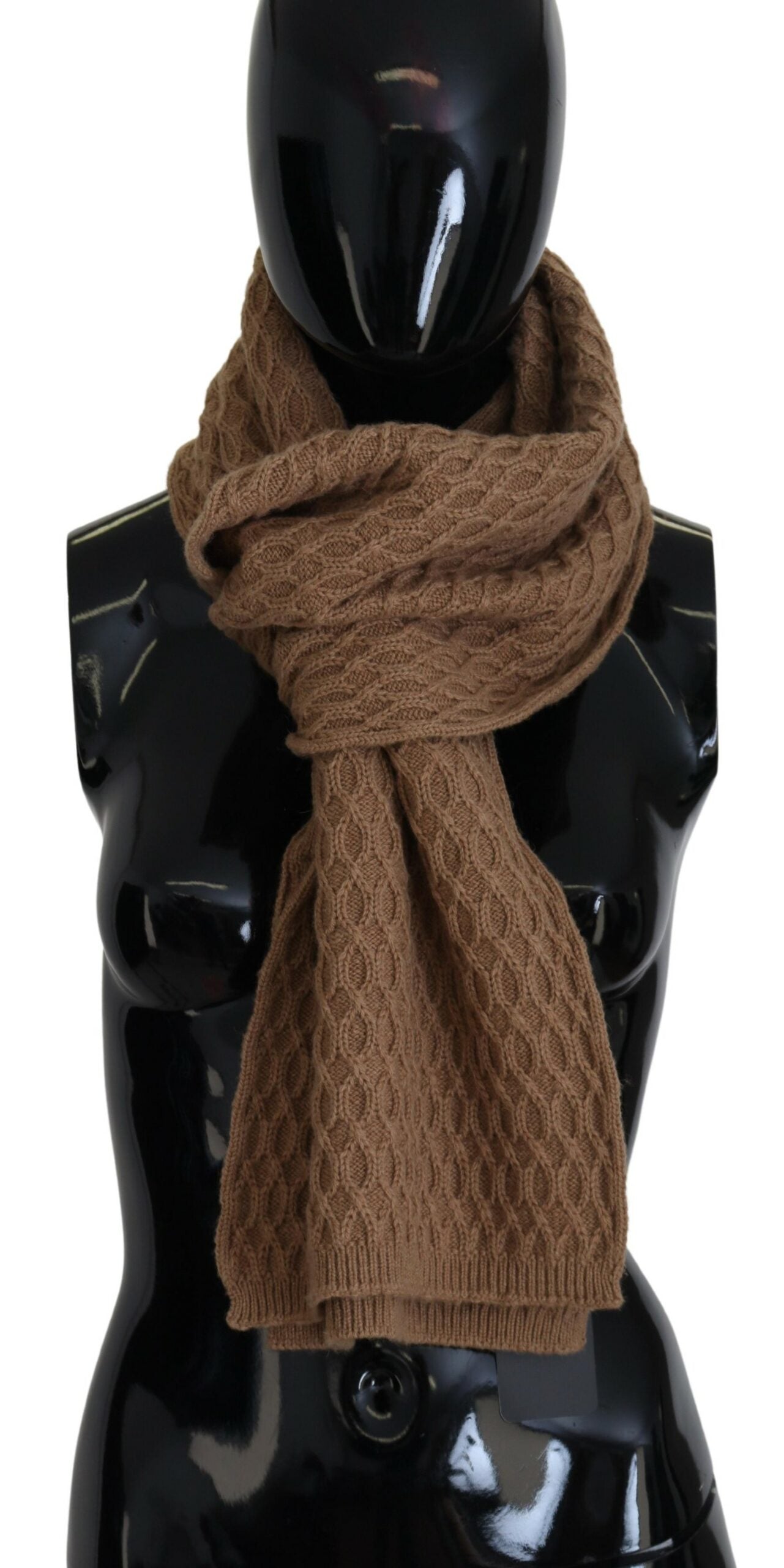 Dark Brown Wrap Shawl Knitted Camel Scarf