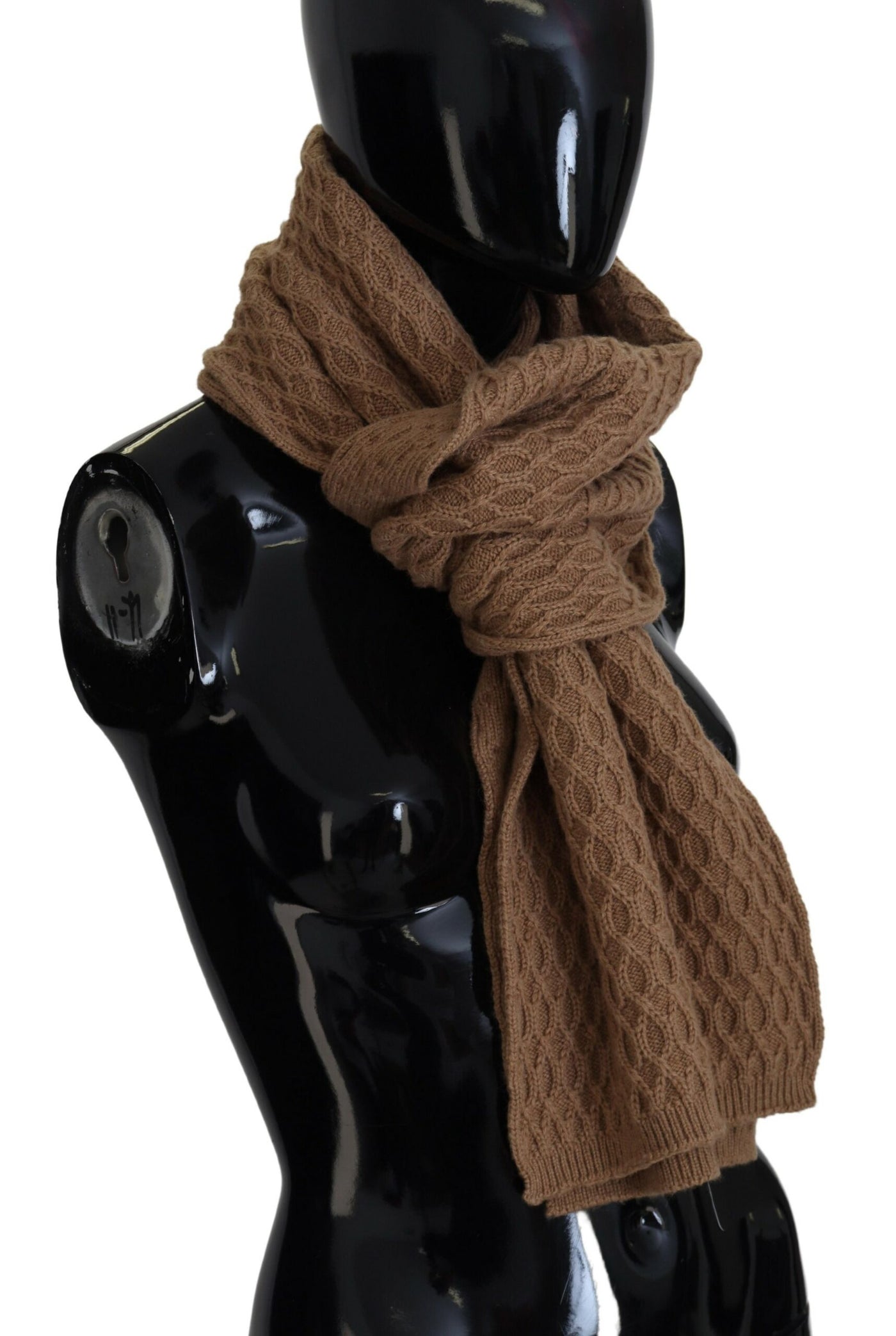 Dark Brown Wrap Shawl Knitted Camel Scarf