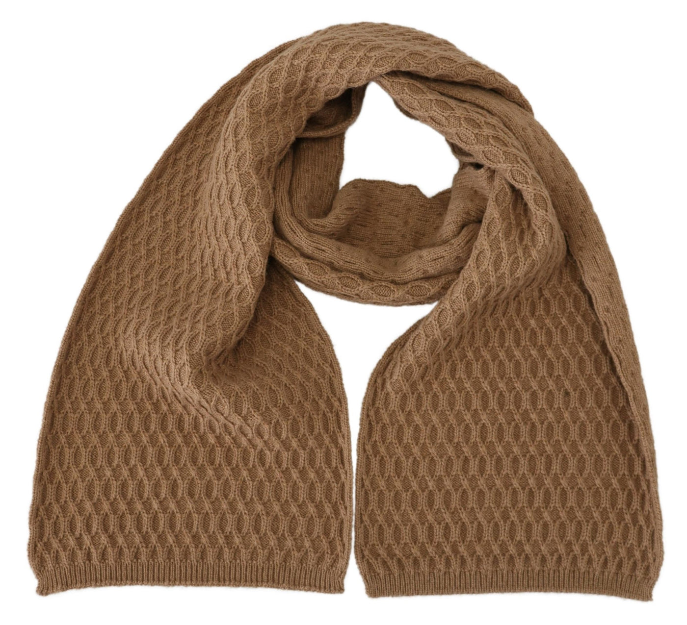 Dark Brown Wrap Shawl Knitted Camel Scarf