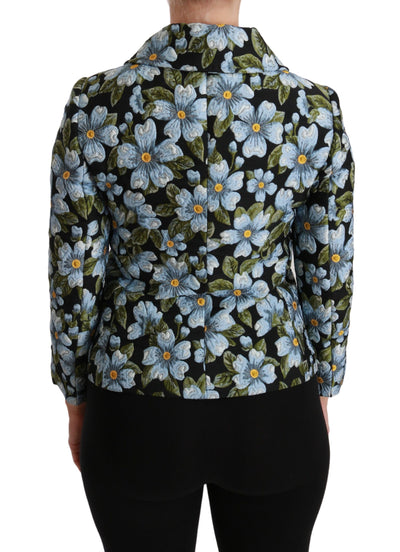 Multicolor Floral Blazer Coat Polyester Jacket