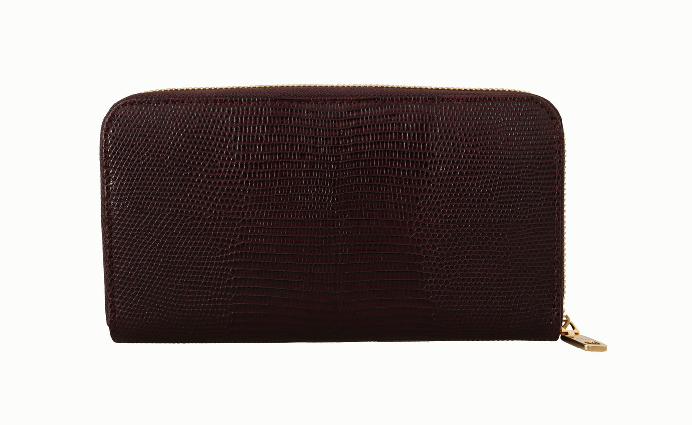 Bordeaux Leather Zip Around Continental Wallet