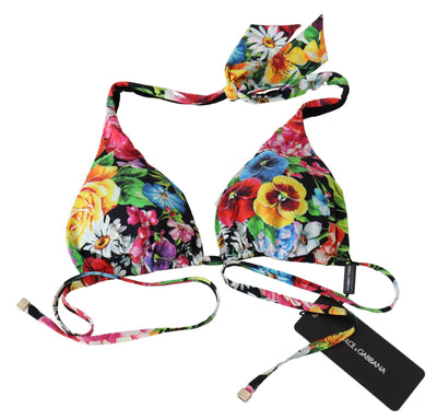 Multicolor Floral Print Swimwear Bikini Tops