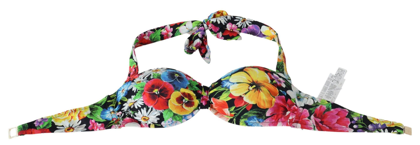 Multicolor Floral Print Swimwear Bikini Tops